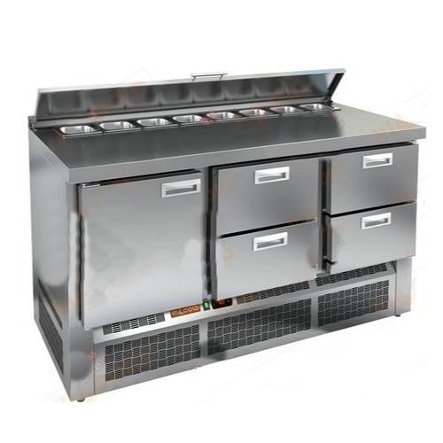 Стол холодильный для салатов (саладетта) Hicold SLE2-122GN (1/6) агрегат внизу Стол холодильный для салатов (саладетта) Hicold SLE2-122GN (1/6) агрегат внизу