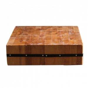 Колода для разруба настольная 500х500мм бук с металл. обвязкой 50496.