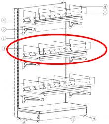 Комплект стекол для кондитерской полки 400х1200 МХМ Купец  5.550.021