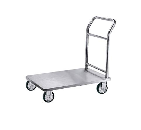 Тележка-платформа для прачечной ТП28 ОЛДАК нерж. открытая г/п 200кг, ручка с перекладиной Тележка-платформа для прачечной ТП28 ОЛДАК нерж. открытая г/п 200кг, ручка с перекладиной