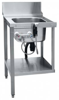 Стол предмоечный Абат СПМП-6-1 (560x671 мм) душ-стойка, мойка цельнотянутая 				