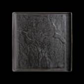 Блюдо квадратное с бортами 220х220 мм Corone Urbano серый 10967cem