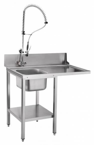 Стол предмоечный Абат СПМФ-7-1 для фронтальной посудомоечной машины (1160х690 мм) душ-стойка				