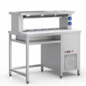 Стол фасовочный пристенный с охл. ванной и зоной для нарезки RoboLabs СФ-125Н Стол фасовочный пристенный с охл. ванной и зоной для нарезки RoboLabs СФ-125Н