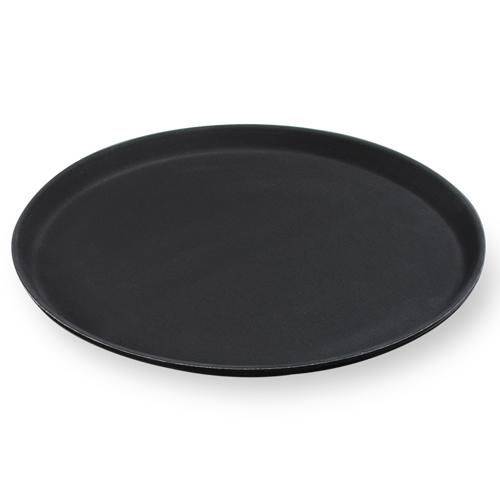 Поднос круглый 35см прорезиненный черный 1400CTBL кт940