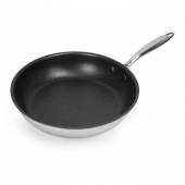 Сковорода 280/60мм нерж. с рифленым дном антиприг. покрытие, Luxstahl кт2918