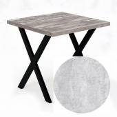 Стол прямой 800х800х750 Х-образный Бетон Светлый