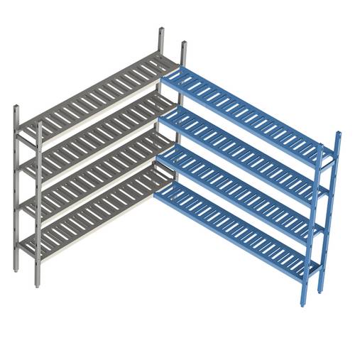 Дополнительная угловая секция. 4 яруса LOAD.ME poly 600x400x1800 18AL.4PP40.06C Дополнительная угловая секция. 4 яруса LOAD.ME poly 600x400x1800 18AL.4PP40.06C