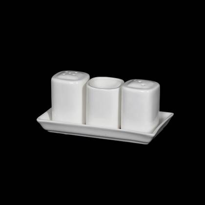 Набор для специй 3 предмета на подставке Corone Carre фарфор белый LQ-QX0007 фк083 Набор для специй 3 предмета на подставке Corone Carre фарфор белый LQ-QX0007 фк083