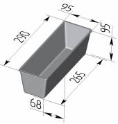Форма для хлеба Спика Тостерная 1 секция (290х95х95мм) Форма для хлеба Спика Тостерная 1 секция (290х95х95мм)