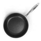 Сковорода 240/50мм нерж. с рифленым дном антиприг. покрытие, Luxstahl кт2916