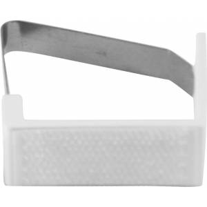 Зажим для скатерти белый с липучкой пластина 1739 /1/100/