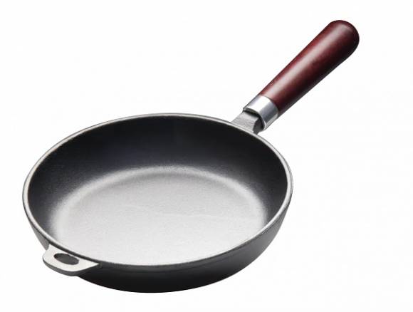 Сковорода 240х55мм чугун Luxstahl деревянная ручка НЕR24
