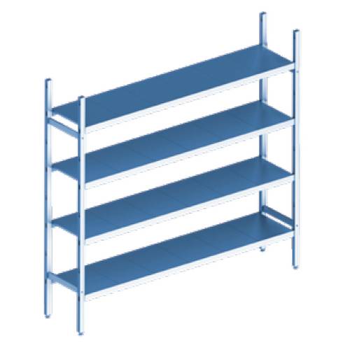 Cтеллажная система Polair LOAD.ME inox 5 ярусов 600x400x1600 Cтеллажная система Polair LOAD.ME inox 5 ярусов 600x400x1600