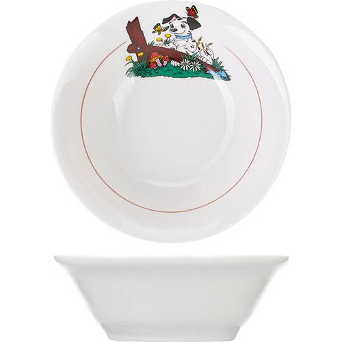 Салатник «Далматинцы»; фарфор; 360мл; белый 4С0498