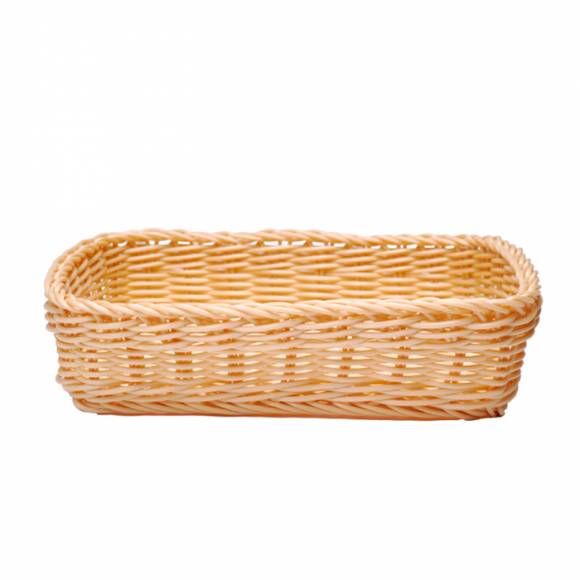 Корзина для хлеба прямоуг. 24,5*17*6 см. бежевая полиротанг MGprof 69554 Корзина для хлеба прямоуг. 24,5*17*6 см. бежевая полиротанг MGprof 69554