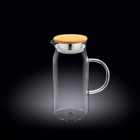 Кувшин 1 л. с крышкой бамбук + сетка нерж Термостекло Wilmax 888207