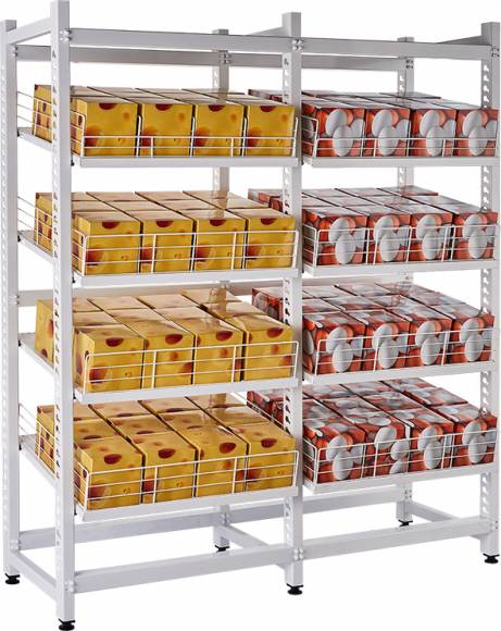 Стеллаж гравитационный средняя секция 792х580х2035 мм Стеллаж гравитационный средняя секция 792х580х2035 мм