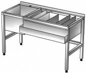 Барная станция 1600*600(700)*850, с бортом, рельсой, ванной моечной гл. 300, нерж. Барная станция 1600*600(700)*850, с бортом, рельсой, ванной моечной гл. 300, нерж.