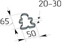 Форма кондитерская "Пряничный человечек" 65х50мм h=20мм нерж.