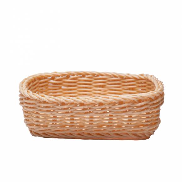 Корзина для хлеба прямоуг. 18*12*6 см. бежевая полиротанг MGprof 69552 Корзина для хлеба прямоуг. 18*12*6 см. бежевая полиротанг MGprof 69552