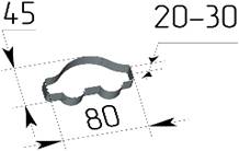 Форма кондитерская "Машинка" 80х40мм h=20мм нерж.