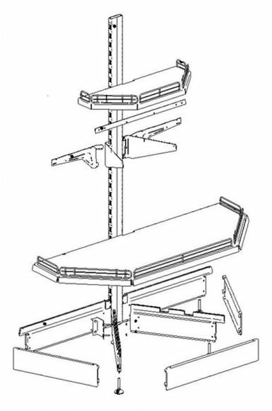 Комплект полки торцевой 400 New МХМ Купец 694535.095-03