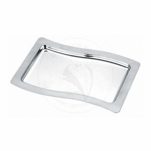 Блюдо прямоугольное 285х200мм Волна нерж. сталь КНР 95001173