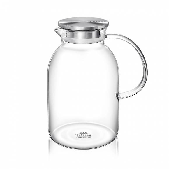 Кувшин 2,1 л. с крышкой + сетка нерж Термостекло Wilmax 888214