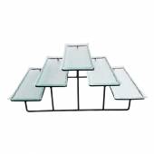 Сет из пяти стеклянных блюд для выкладки на металлическом основании 360*245*150 мм P.L. P2131 Сет из пяти стеклянных блюд для выкладки на металлическом основании 360*245*150 мм P.L. P2131