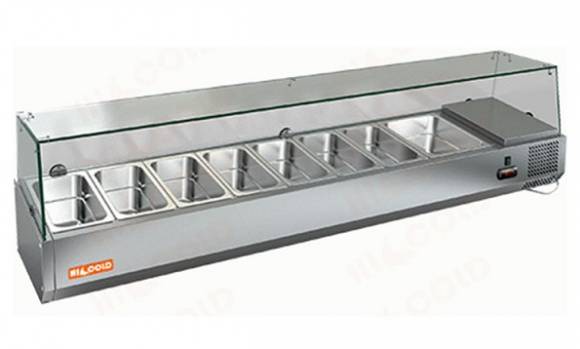 Витрина холодильная настольная Hicold VRTG 1915 для стола PZ4 вместимость 7хGN1/3+GN1/2