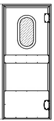 Маятниковая дверь одностворчатая пластиковая с петлями V-camМДО(Пст-Vcam)-1000.2200-15