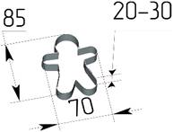 Форма кондитерская "Человечек мальчик" 85х70мм h=20мм нерж.