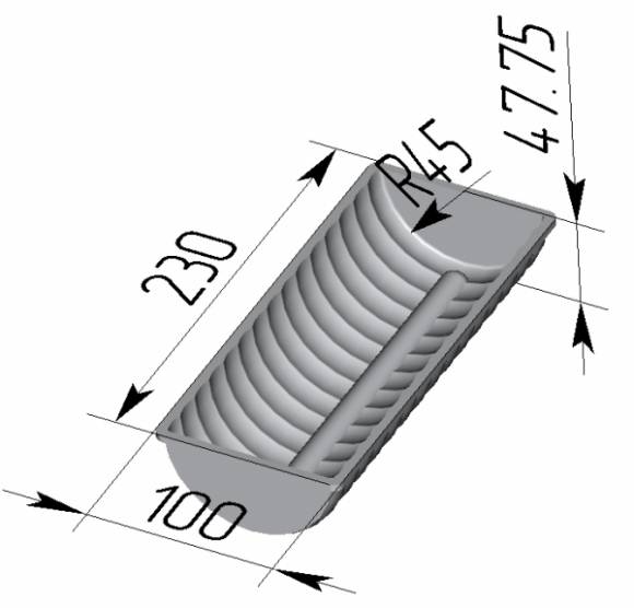 Форма для хлеба Спика 3 Л  Волнистая (230х100х48мм) одиночная 3 секции