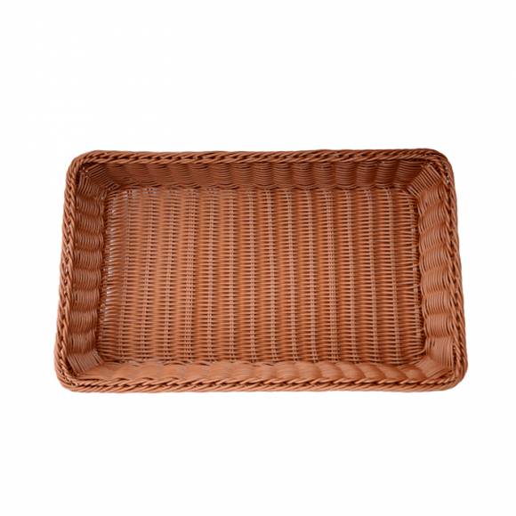 Корзина для хлеба прямоуг. 53*32*9 см. коричневая полиротанг MGprof 68433 Корзина для хлеба прямоуг. 53*32*9 см. коричневая полиротанг MGprof 68433