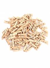 Прищепки-мини для бокала 2,5 см дерево светлая 100 шт. в упаковке  /1/