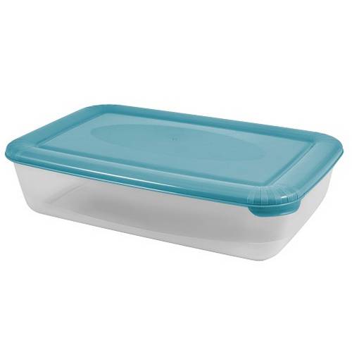 Контейнер для продуктов прямоуг. 0,45 л. 16,5*10,8*4 см. п/п с голубой крышкой /1/27/