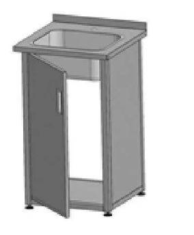 ВМ1П 400*400*850 гл.150, ванна моечная сварная 1-о секционная с бортом и полкой, зашивка по бокам, ф