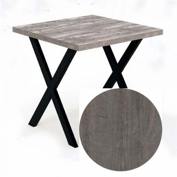 Стол прямой 800х800х750 Х-образный Дуб Рошелье Стол прямой 800х800х750 Х-образный Дуб Рошелье