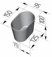 Форма для хлеба Спика 6 Л 11 овал (150 х 95 х 100 мм) с ручками 6 секций