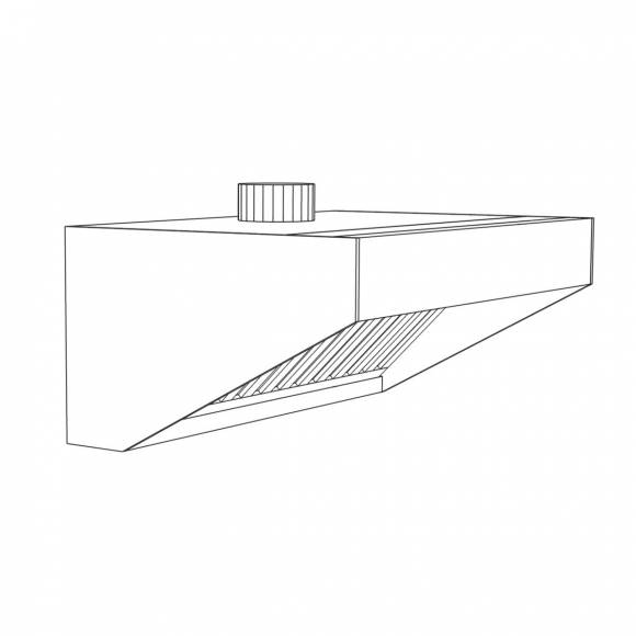 Зонт вытяжной пристенный Г-образный 2200*800