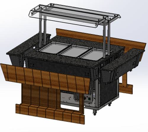 Столешница-вставка Refettorio (шведский стол островной) 1050х192мм