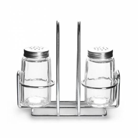 Набор для специй 2 предмета (соль, перец) + салфетница нержавеющая сталь, Luxstahl [KH-334]