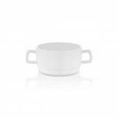 Бульонница 350/300 мл. d=100 мм. h=60 мм. с ручками, поликарбонат, белый, штабелир. GP 64953