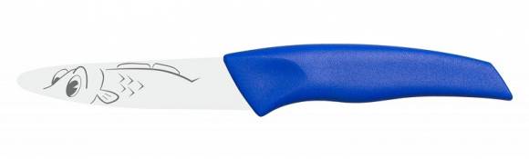 Нож для чистки овощей 90/200 мм. синий KIDS Icel 24600.FISH000.100