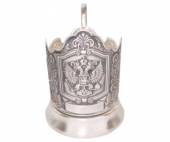 Подстаканник никелир. посеребр. с чернью "Герб РФ" Кольчугцветмет