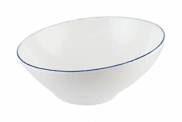 Салатник 350 мл 160 мм фарфор Vantat Retro Bonna E101VNT16KS скошенный синий край Салатник 350 мл 160 мм фарфор Vantat Retro Bonna E101VNT16KS скошенный синий край
