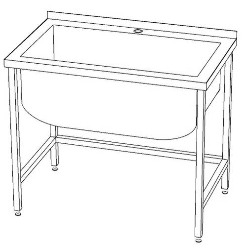 ВМ1 Ванна моечная сварная 1-а секционная 900*400*850 гл.450 с бортом ВМ1 Ванна моечная сварная 1-а секционная 900*400*850 гл.450 с бортом