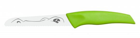 Нож для овощей 110/220 мм. с волн. кромкой, салатовый KIDS Icel 24502.CROC000.120