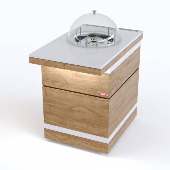 Прилавок диспенсер для тарелок тепловой пристенный RBN40HSW-С ШС Filin 600x950x860мм